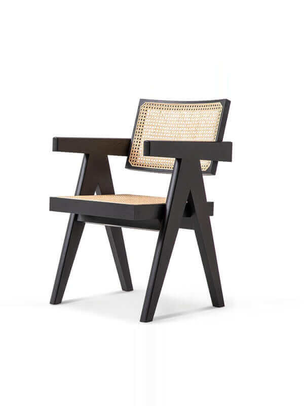 Wooden Rattan Detail Chair