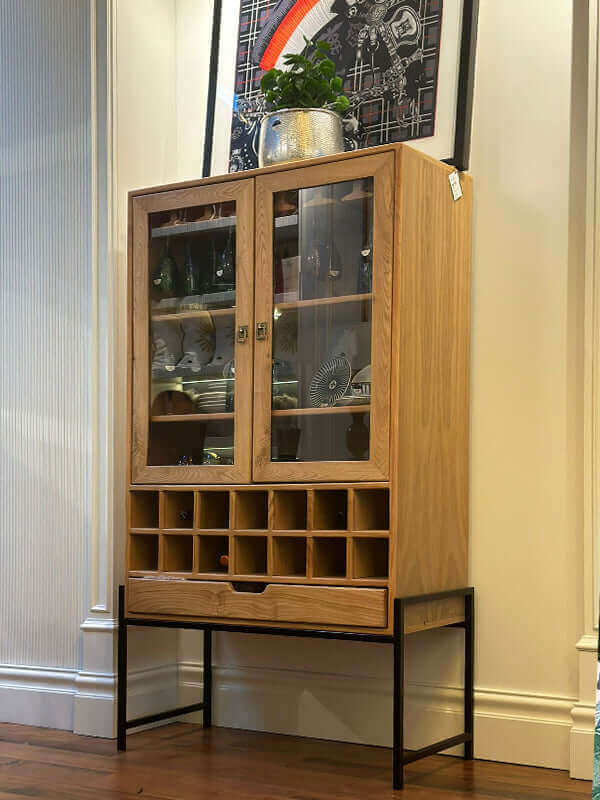 Bordeaux Pine Wood Wine Cabinet
