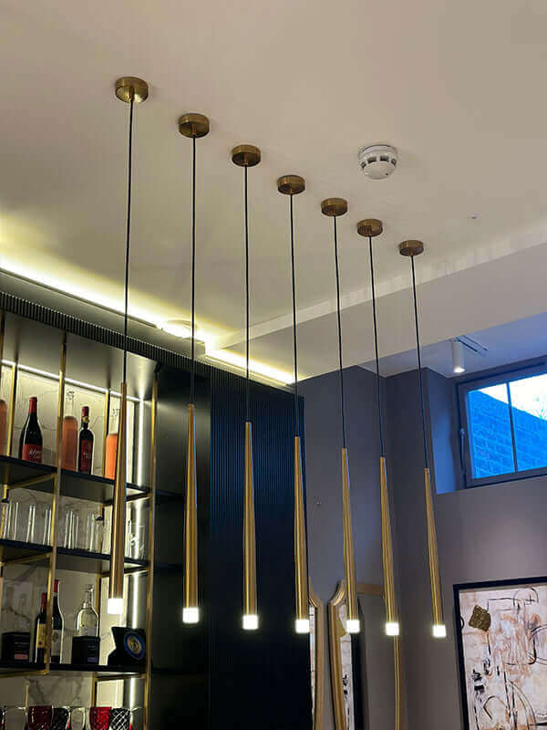 Modern Polished Brass Chandelier