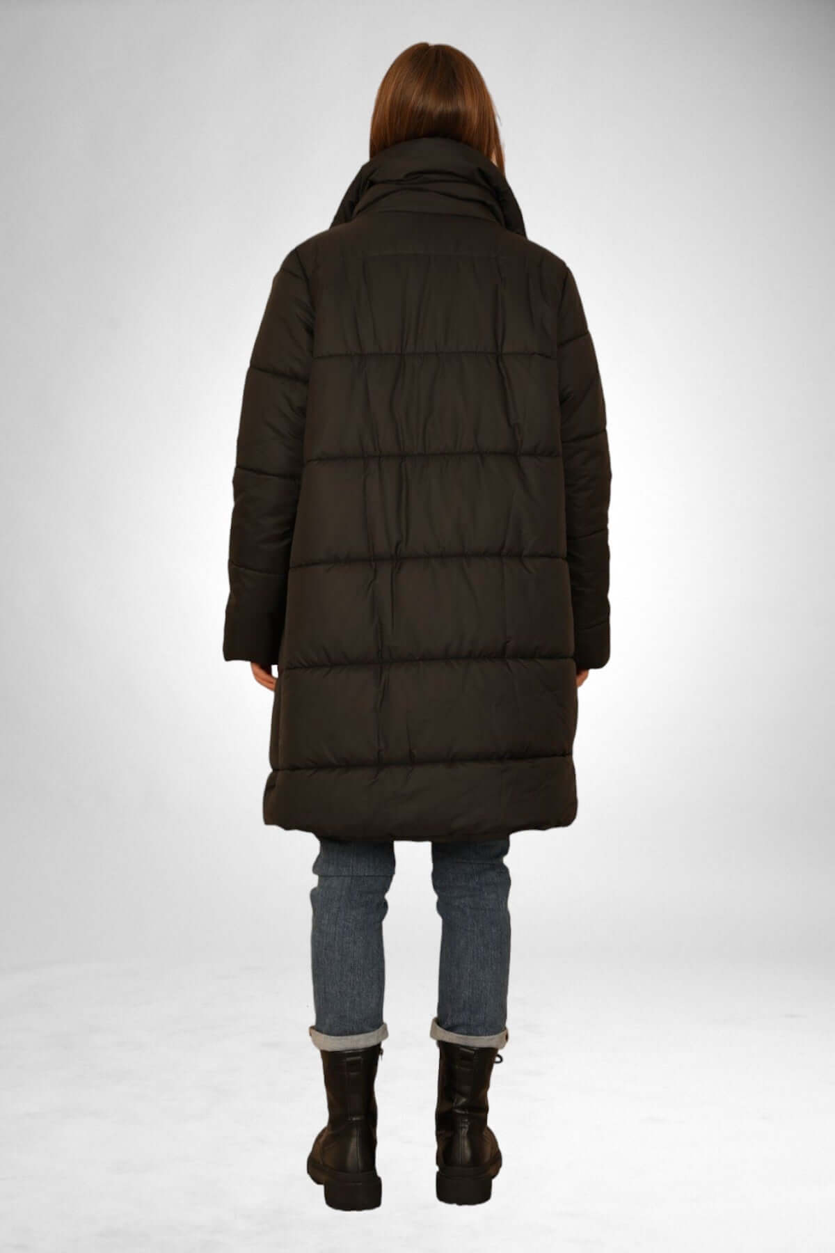 Long Puffer Anorak - Black