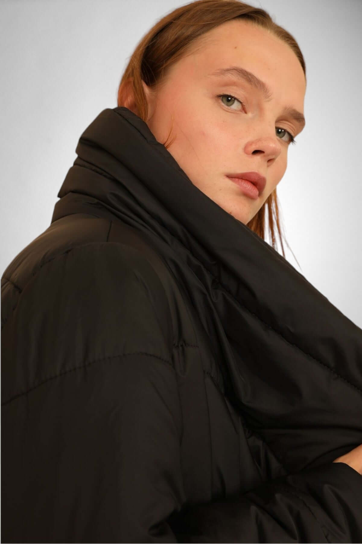 Long Puffer Anorak - Black