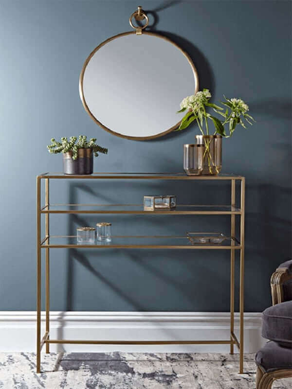 Minimal Brass Console Table