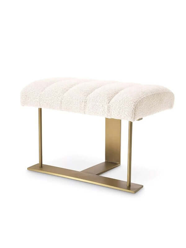 TEDDY POUF WITH GOLD LEG DETAIL