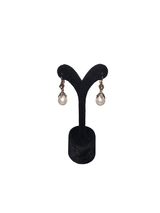 Rhinestone Embellished Pearl Earrings