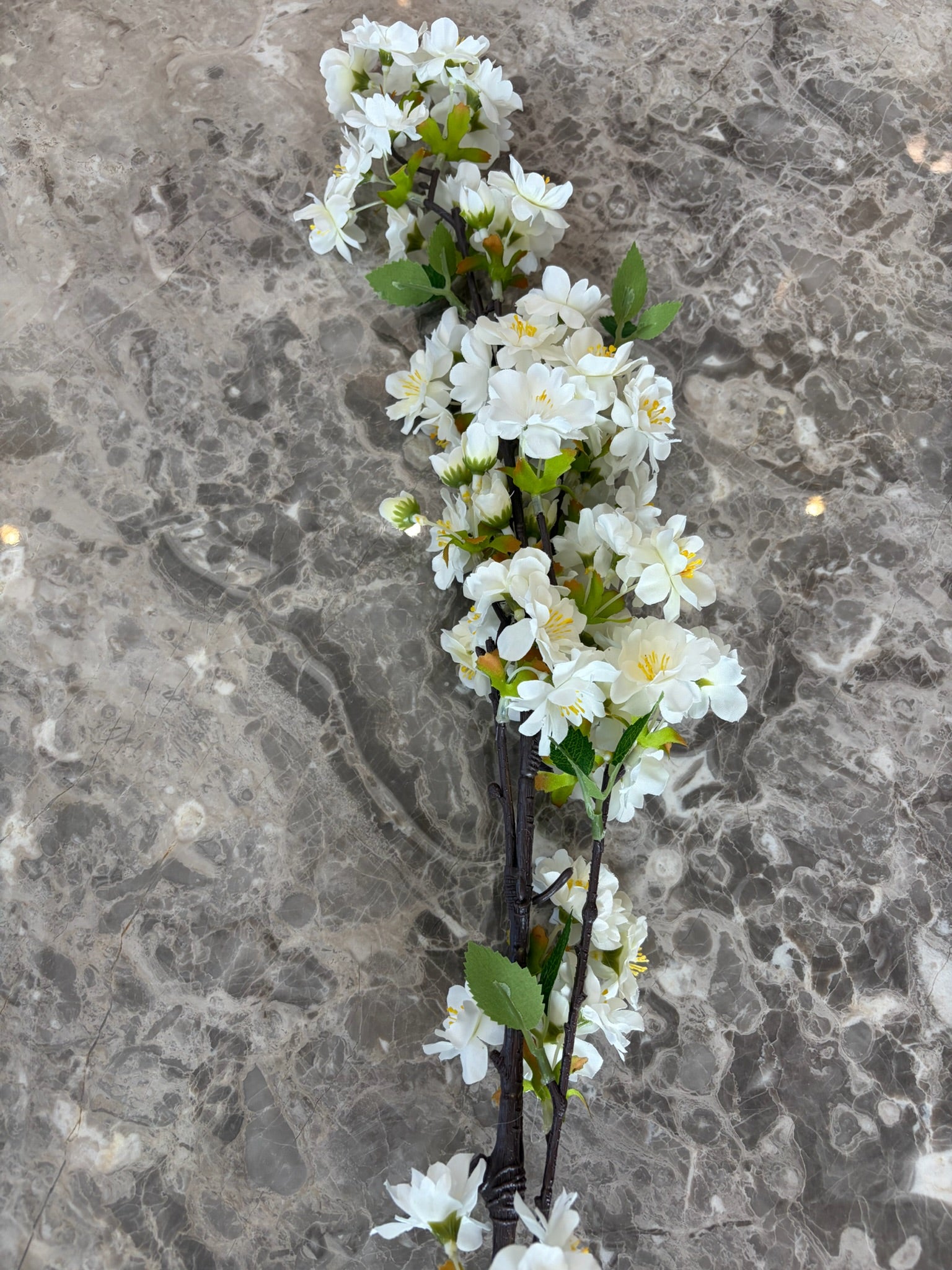 Artificial White Spring Blossom Branch