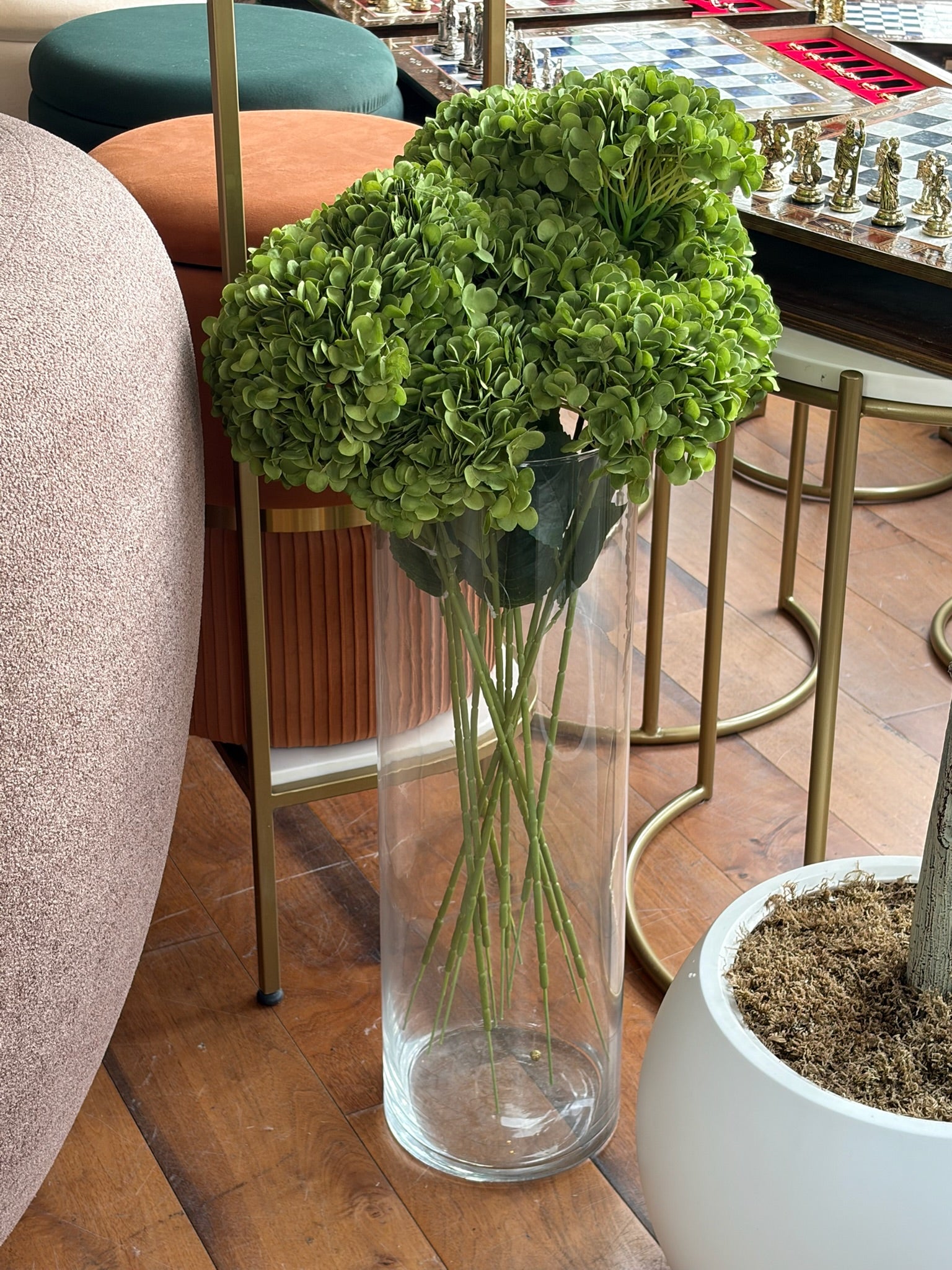 Artificial Hydrangea Stem, Green