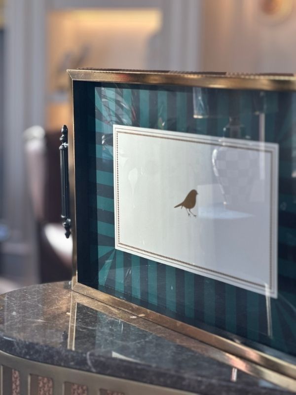 Bird Patterned Decorative Serving Tray