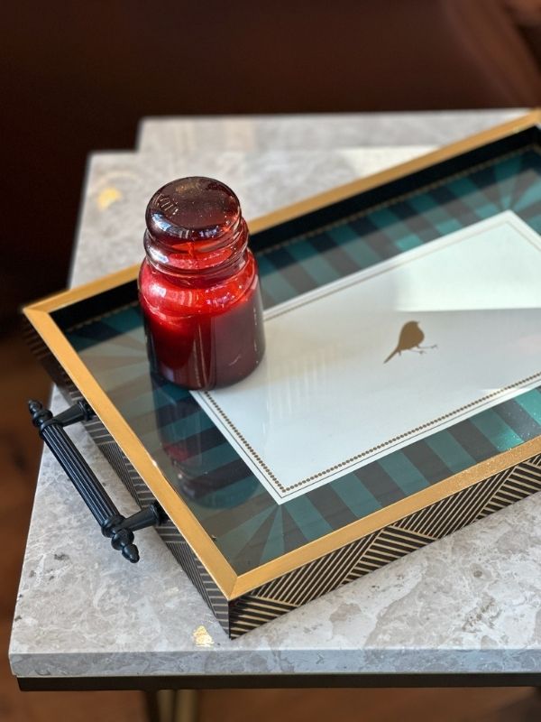 Bird Patterned Decorative Serving Tray