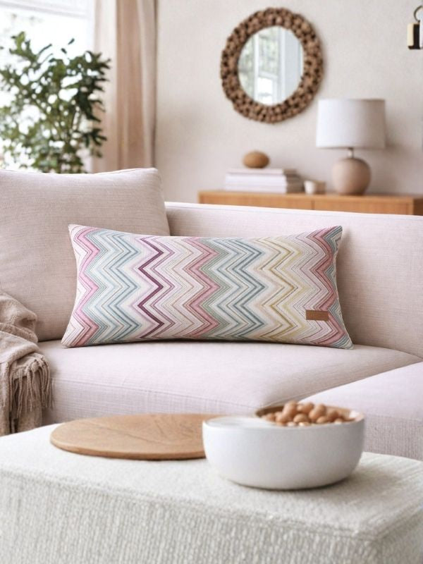 Chevron Pattern Lumbar Cushion | 30×65 cm