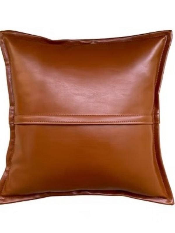 Corium Faux Leather Cushion | Tan | 45×45 cm