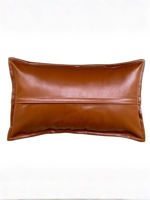 Corium Faux Leather Lumbar Cushion | Tan | 35×60 cm