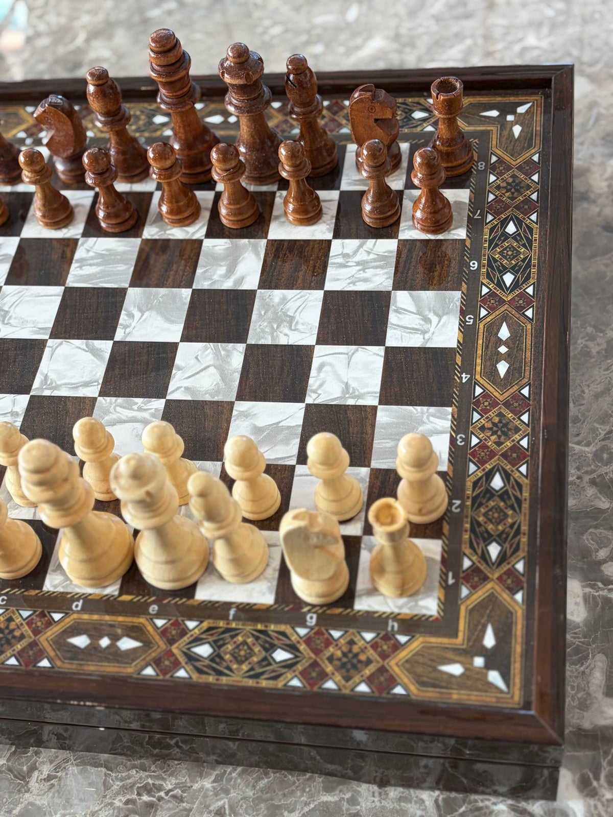 Classic Inlay Wooden Chess Set