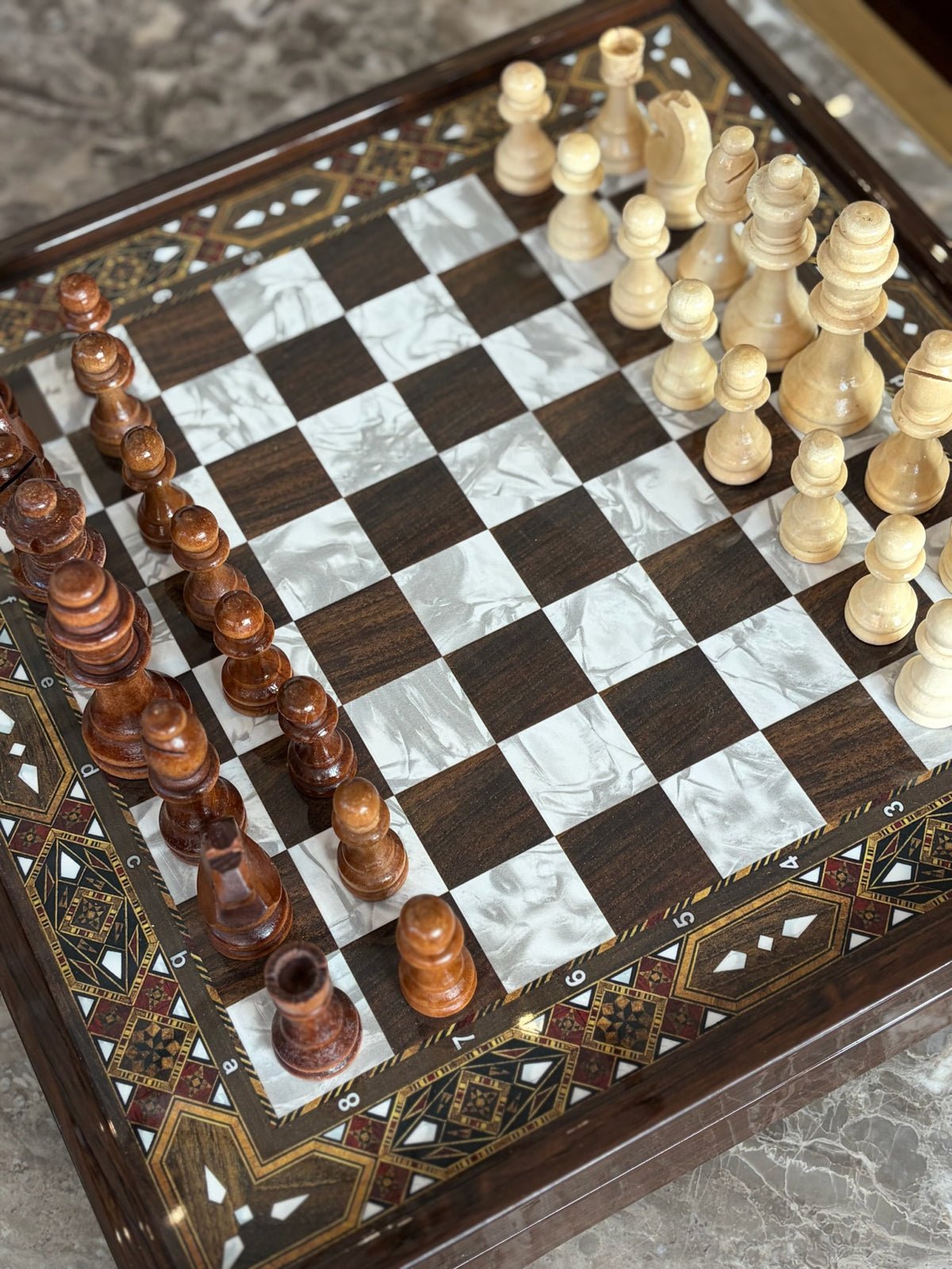 Classic Inlay Wooden Chess Set