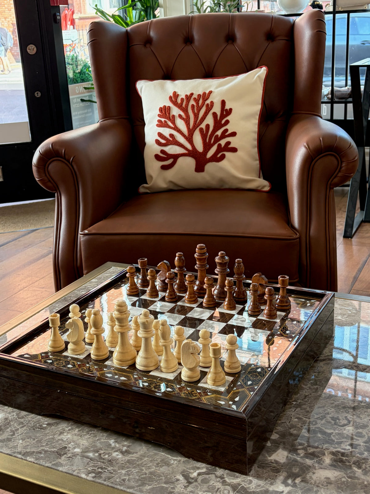 Classic Inlay Wooden Chess Set