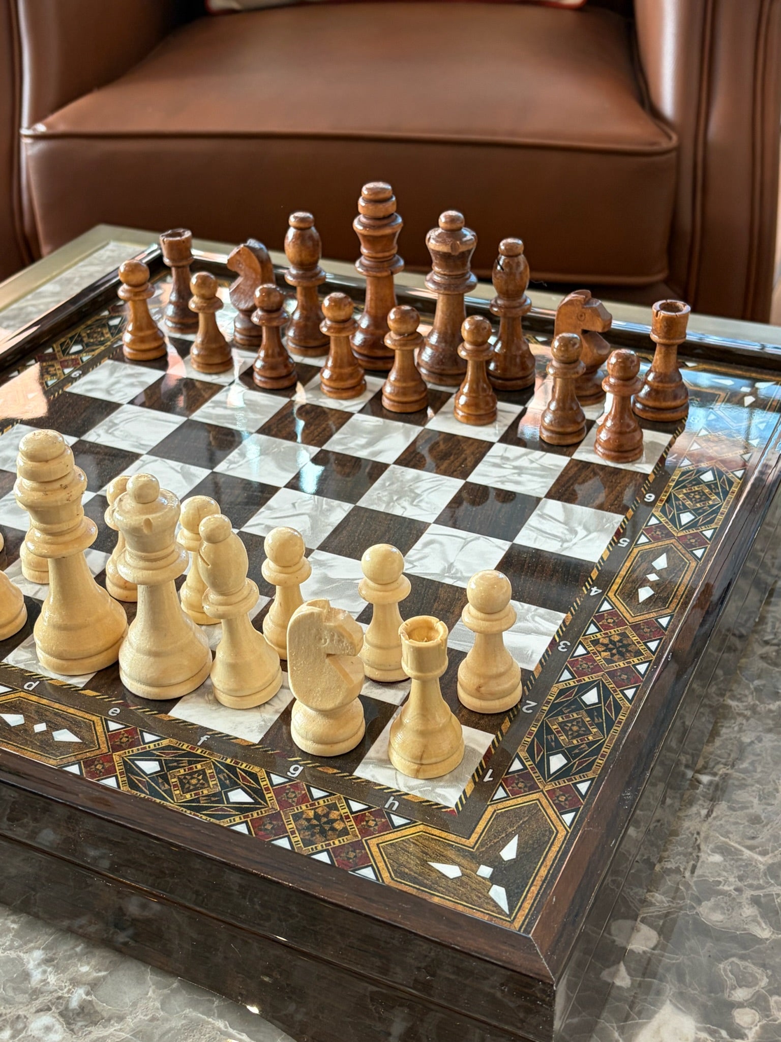Classic Inlay Wooden Chess Set