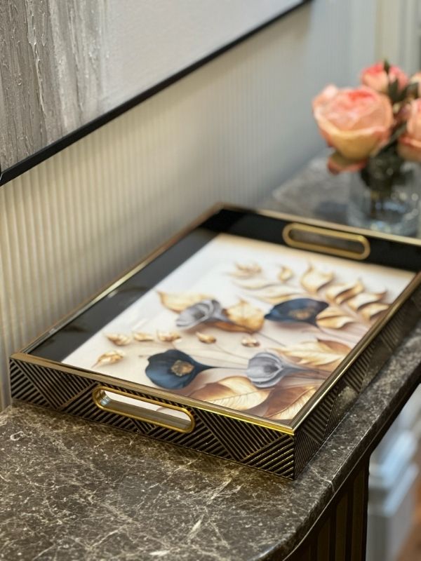 Decorative Floral Serving Tray