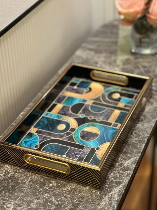Decorative Geometric Serving Tray