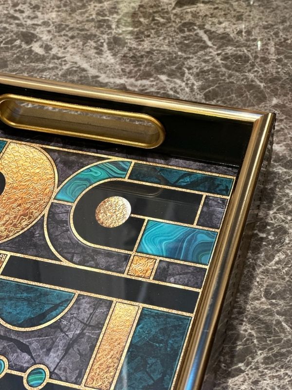 Decorative Geometric Serving Tray
