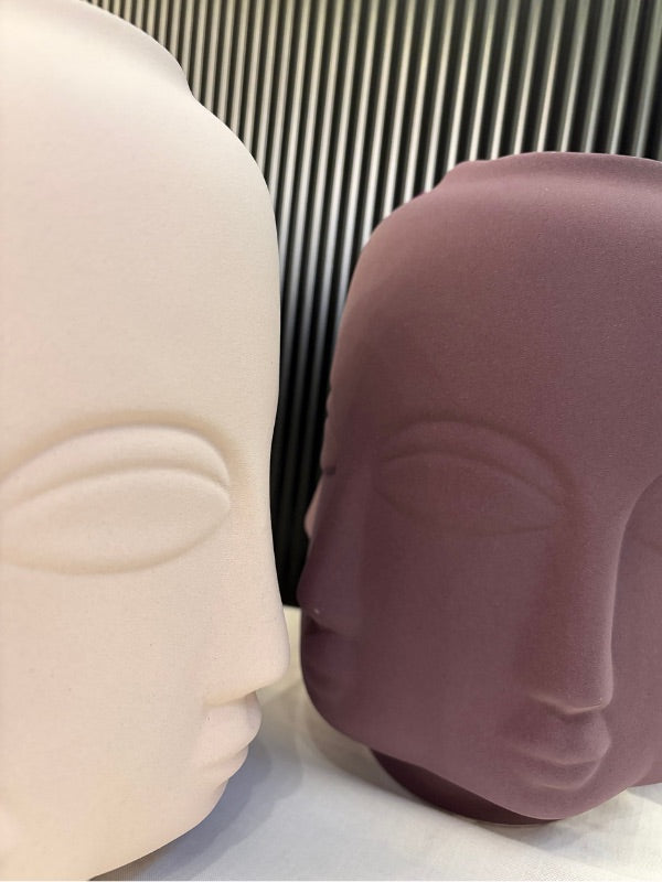 Decorative Sculptural Face Ceramic Vase