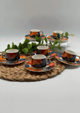 Floral 6-Person Coffee Cup Set