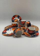 Floral 6-Person Coffee Cup Set