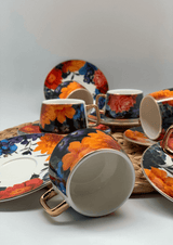 Floral 6-Person Coffee Cup Set