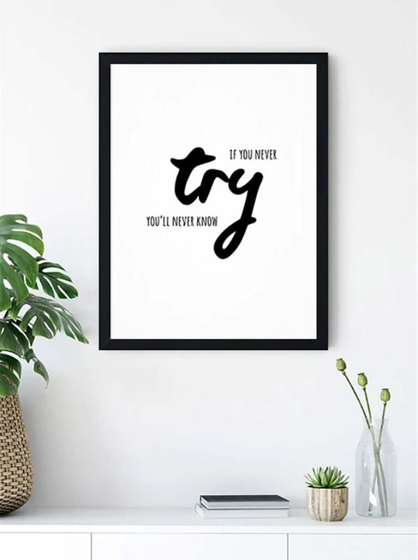 Try your Best Minimalist Poster with Frame