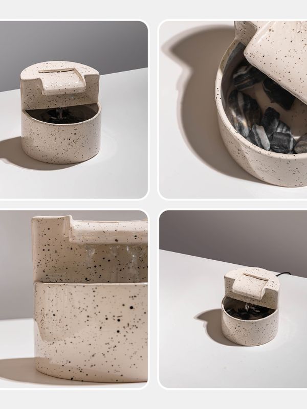 “LOOP” Tabletop Ceramic Waterfall – Tranquil Handmade Décor