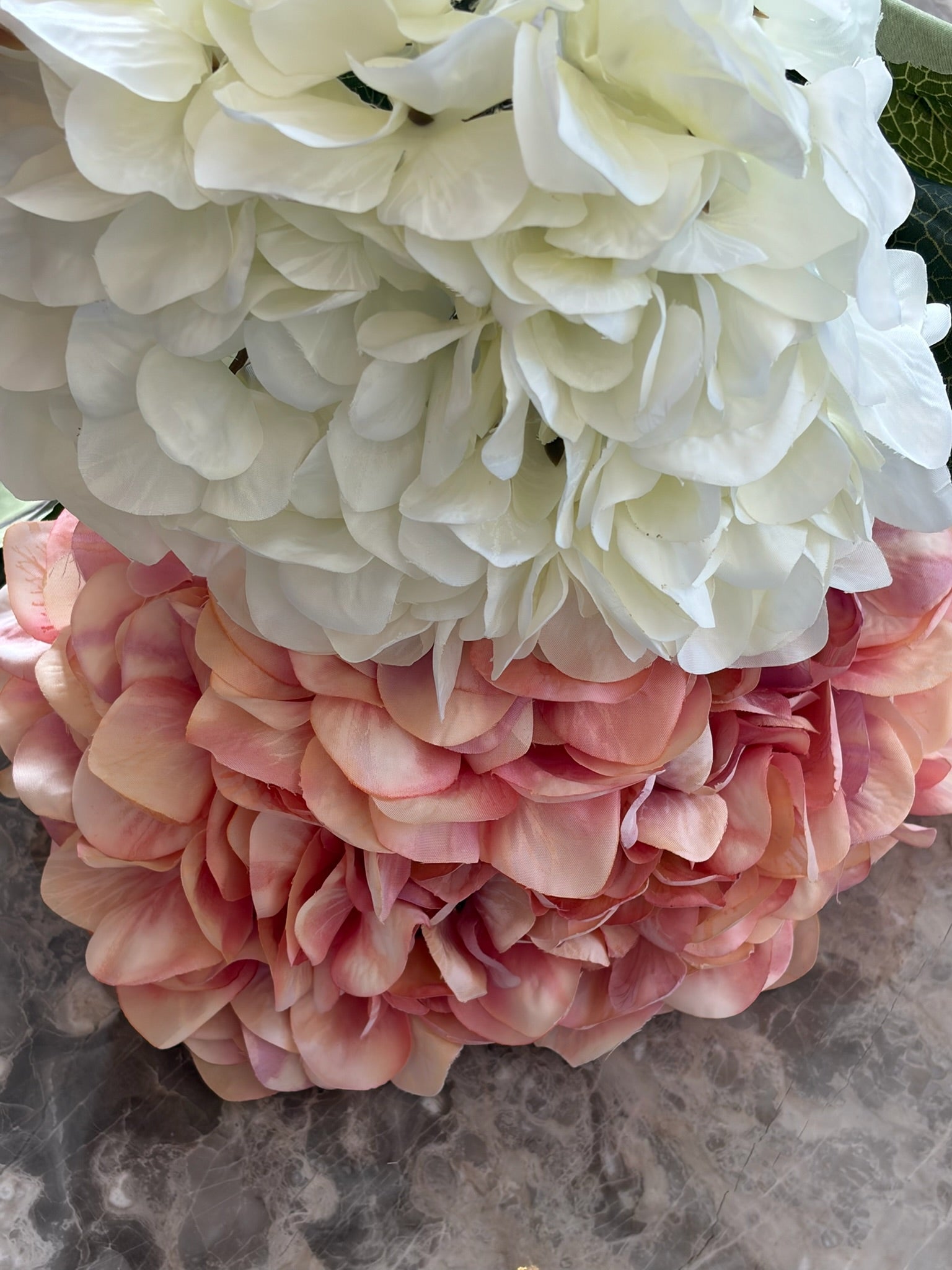 Large Artificial Hydrangea Stem, White