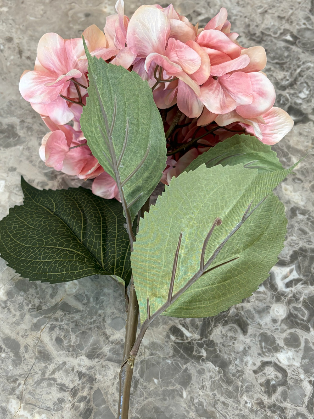 Large Artificial Hydrangea Stem, Pink