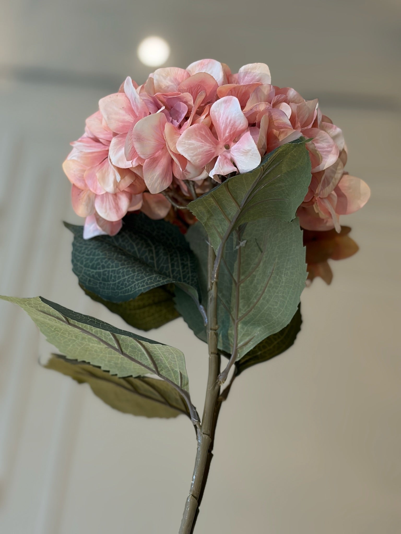 Large Artificial Hydrangea Stem, Pink