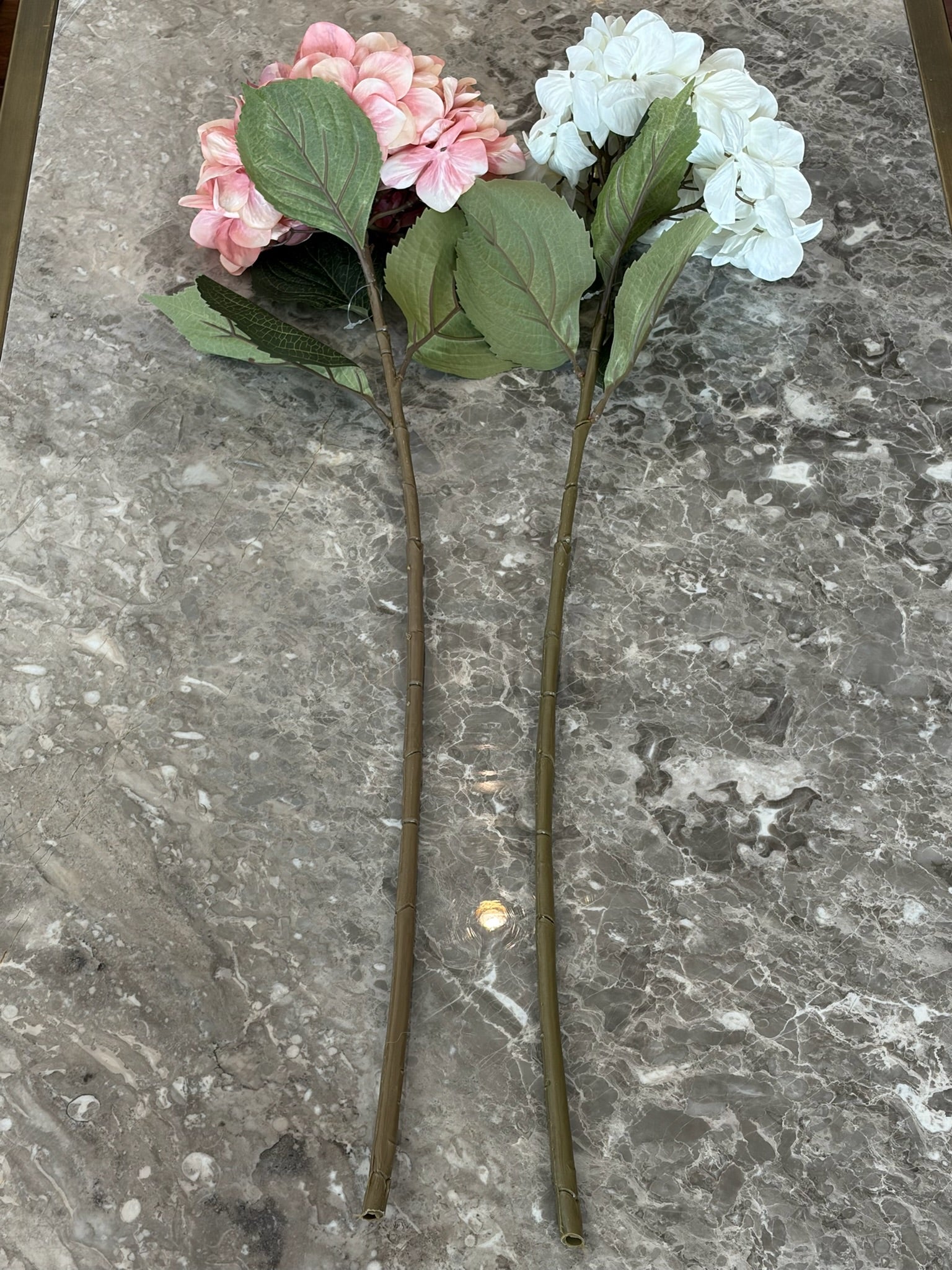 Large Artificial Hydrangea Stem, White