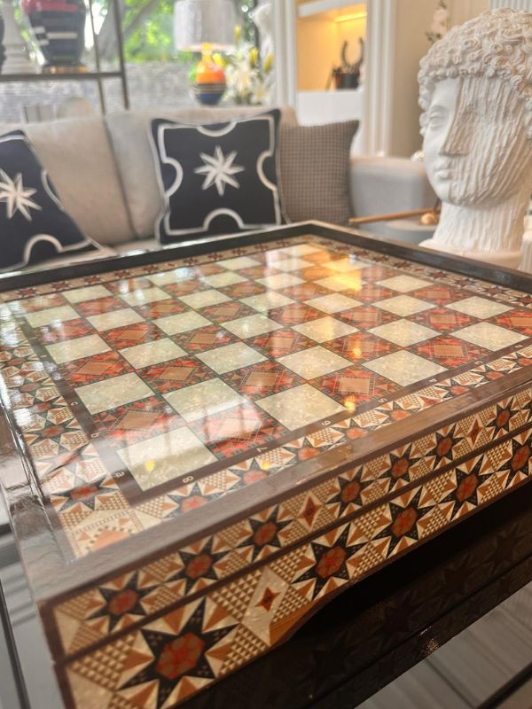 Luxury VIP Chess Set Hatem – Ornate Wooden Game Board