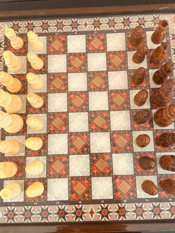 Luxury VIP Chess Set Hatem – Ornate Wooden Game Board