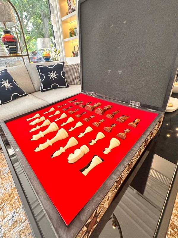 Luxury VIP Chess Set Hatem – Ornate Wooden Game Board