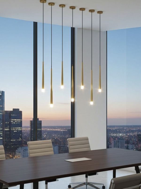 Modern Polished Brass Chandelier