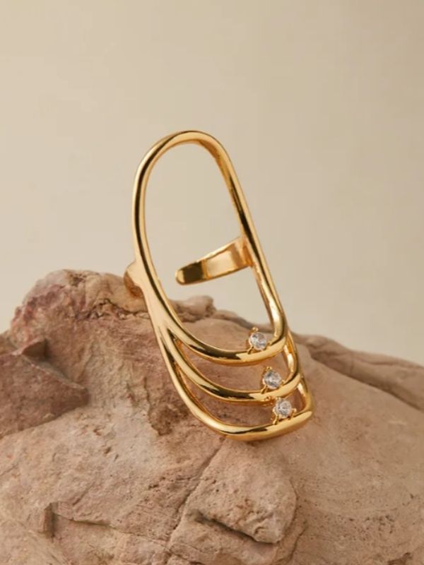 Nova Curve Ring – Gold Stainless Steel Statement Ring