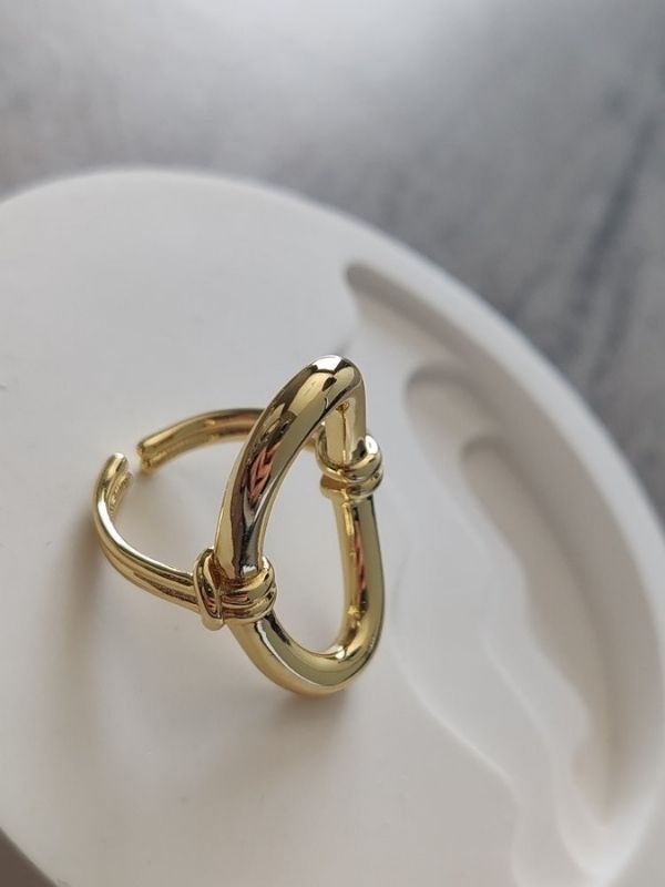 Orbit Link Ring – Gold Stainless Steel Statement Ring