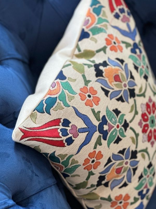 Ottoman Blossom Gobelin Cushion – 41x41 cm