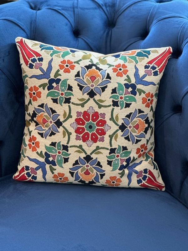 Ottoman Blossom Gobelin Cushion – 41x41 cm