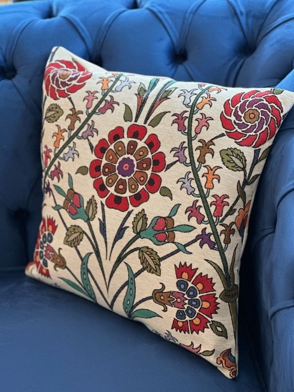 Ottoman Tulip Garden Gobelin Cushion – 41x41 cm