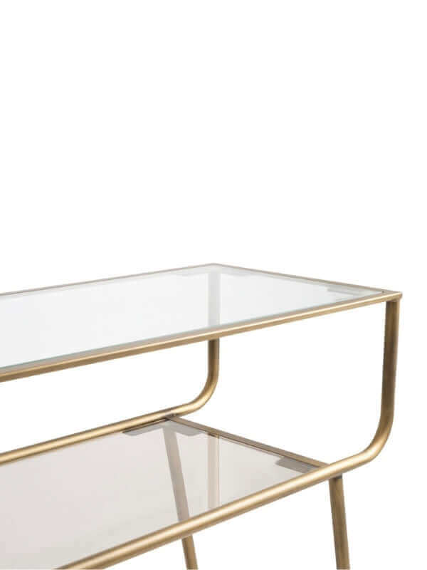 PARIS BRASS DRESSER WITH GLASS SHELVES LARGE