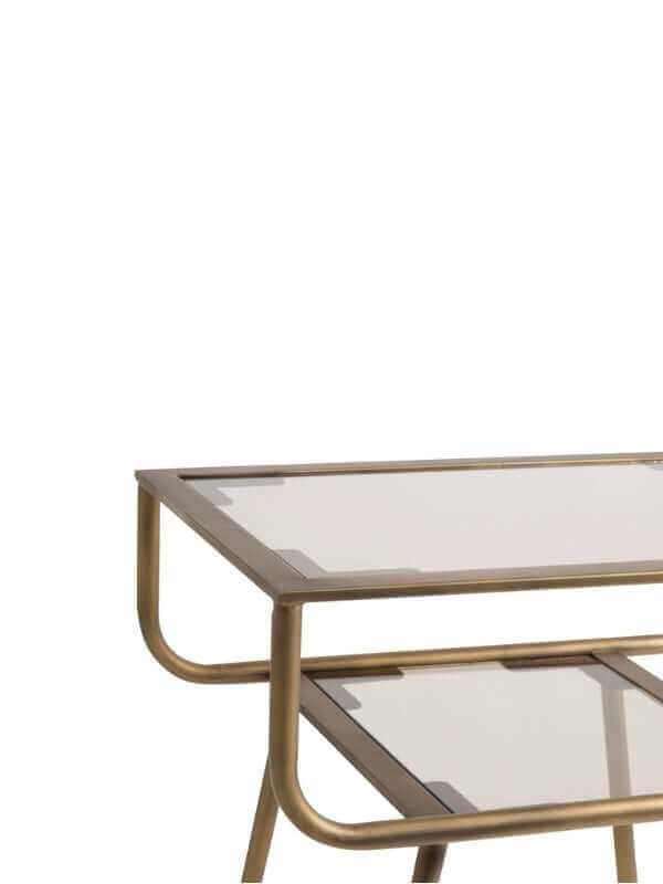 PARIS BRASS DRESSER WITH GLASS SHELVES SMALL