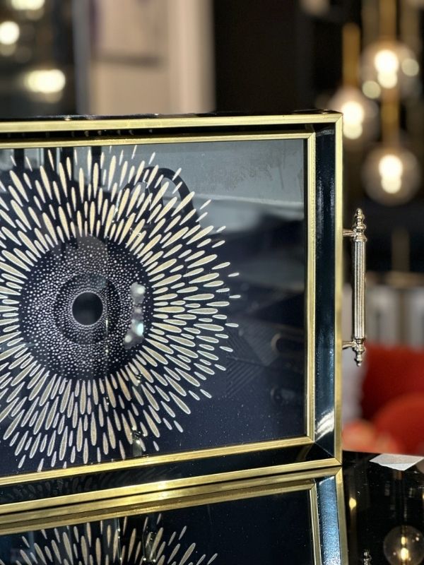 Serving & Presentation Tray - Black & Gold