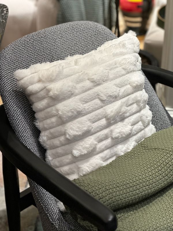 Stone Color Plush Throw Pillow Cover – Soft Textured Cushion Cover (45 × 45 cm)