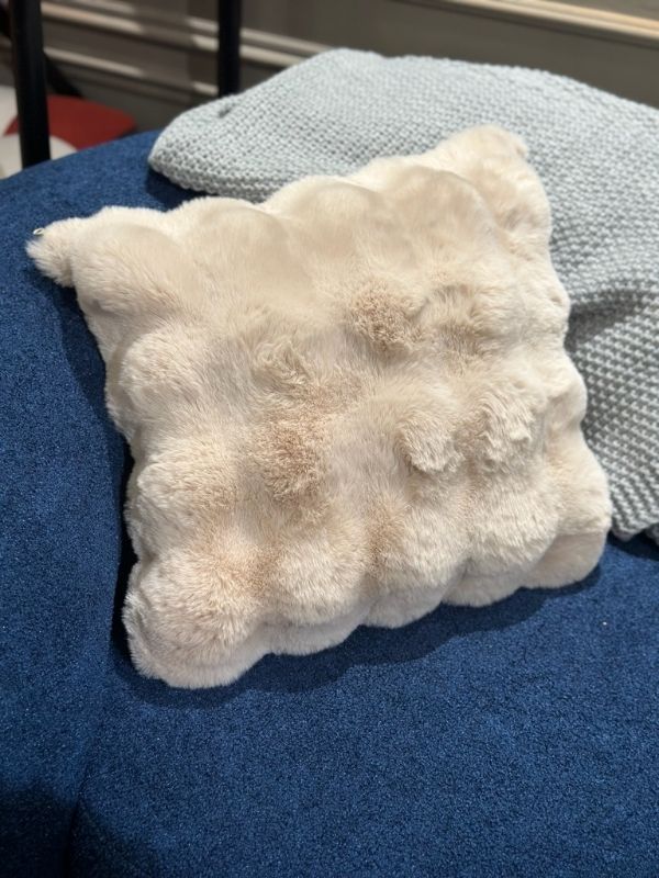 Taupe Faux Fur Throw Pillow Case  – Ultra Soft Plush Cushion Cover(45 x 45 cm)