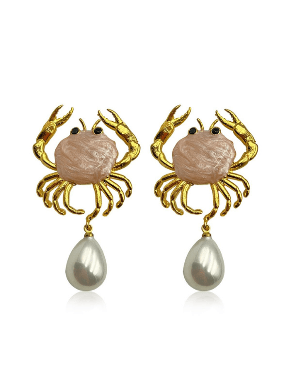 Crab of Pearls Earrings