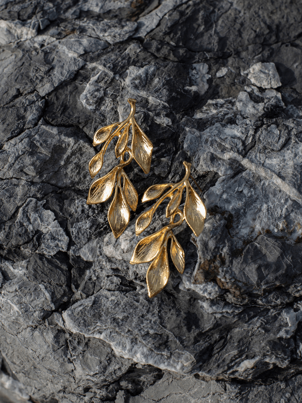 Leaf in Gold Earrings