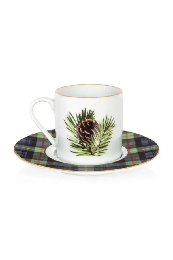 Christmas Tartan Plaid Coffee Cup Set of 4