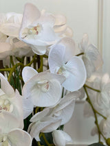 Artificial White Orchid in Chrome Vase